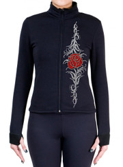 Fitted Skating Fleece Jacket with Rhinestones R87