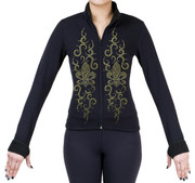 Fitted Skating Fleece Jacket with Rhinestones R190