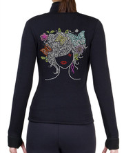 Fitted Skating Fleece Jacket with Rhinestones R266