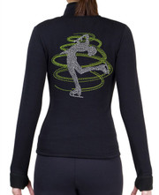 Fitted Skating Fleece Jacket with Rhinestones R230LM - Lime