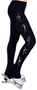 Skating Pants with Rhinestones R224 - Rose Pink