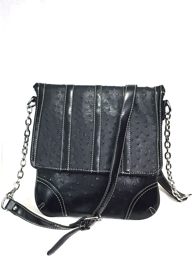Zzfab Ostrich Cross Body Bag Black