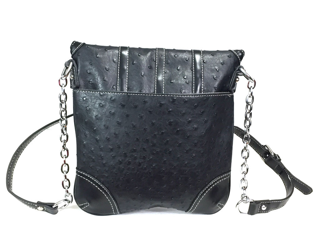 Zzfab Ostrich Cross Body Bag Black
