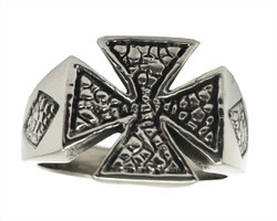 Cross stainless steel ring