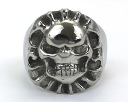 Skull lion stainless steel ring