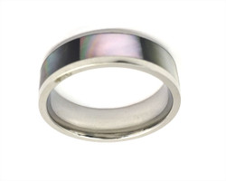 Stainless steel ring with shell SSR1018