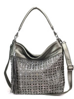 Zzfab Coin Circle Sparkle Hobo Bag with Tassel  B174