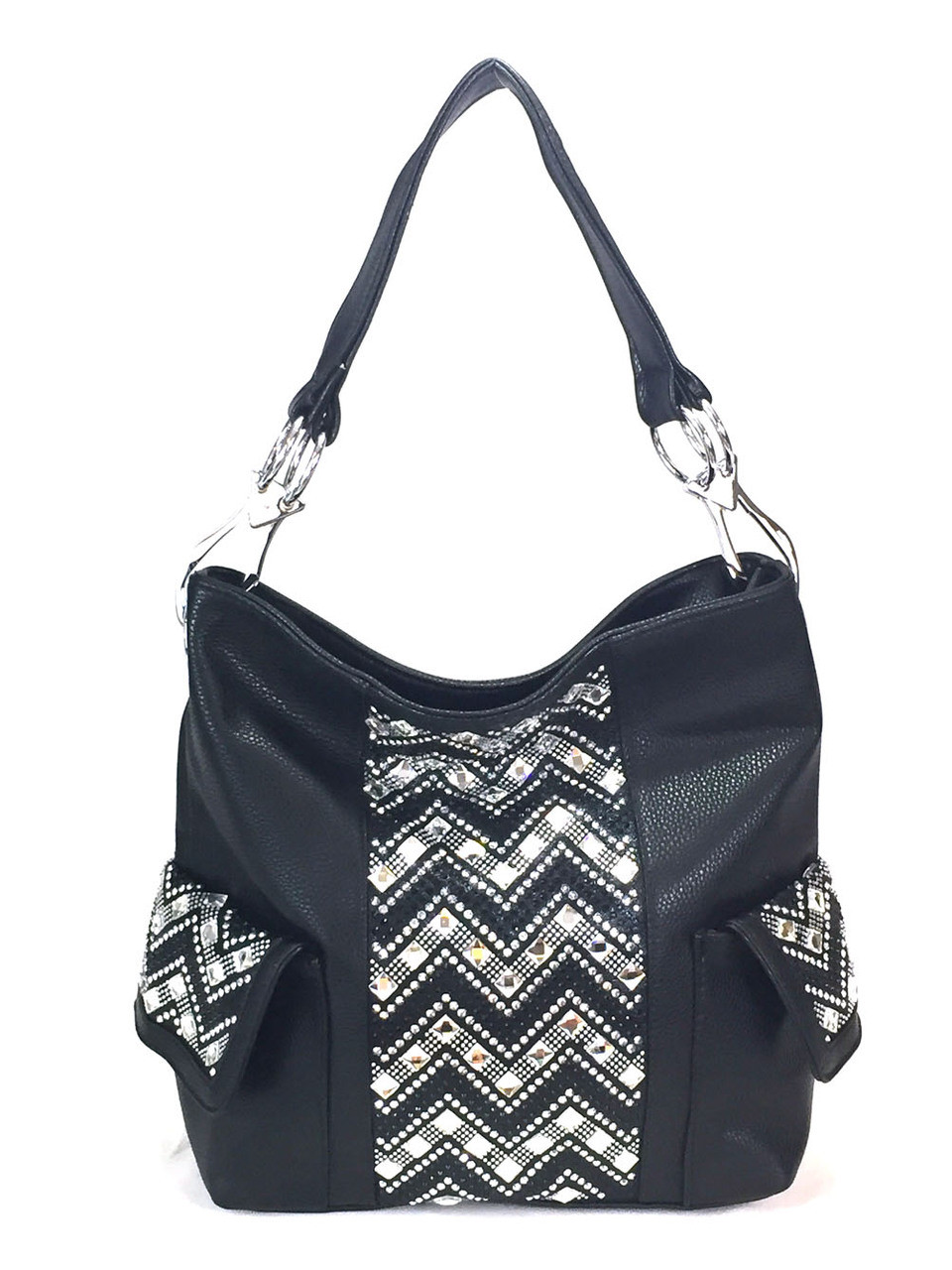 Zigzag Chevron handbag with sparkle