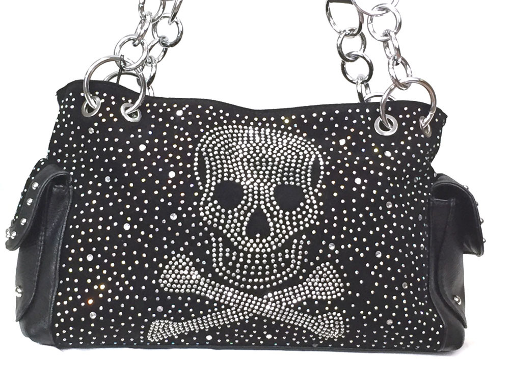 black skull purse