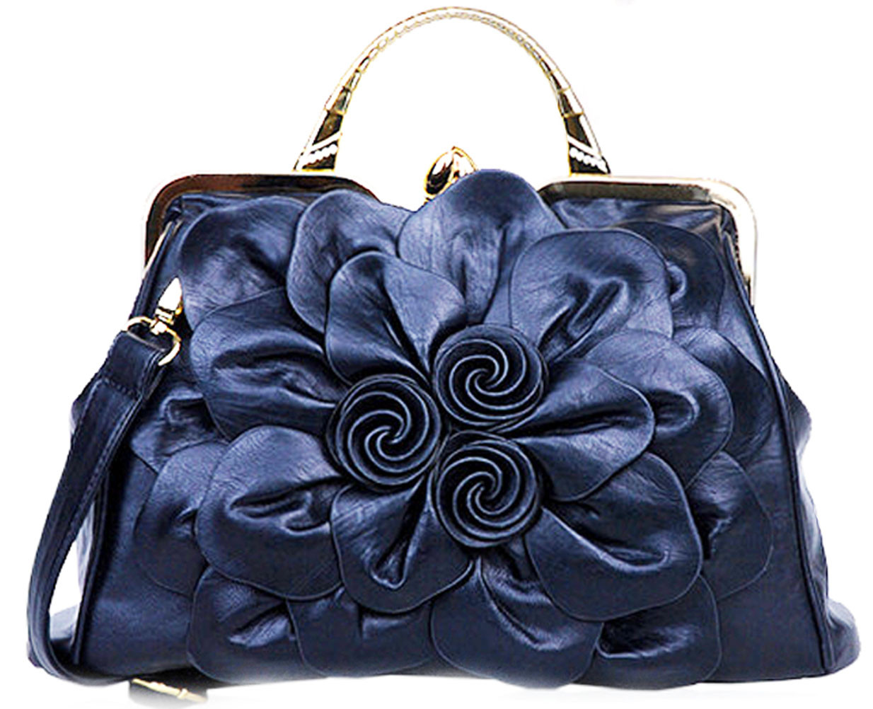 Blue flower clasp purse