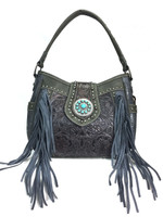 Montana West /Trinity Ranch Purse with Fringe Tool Leather Concealed and Carry Purse 