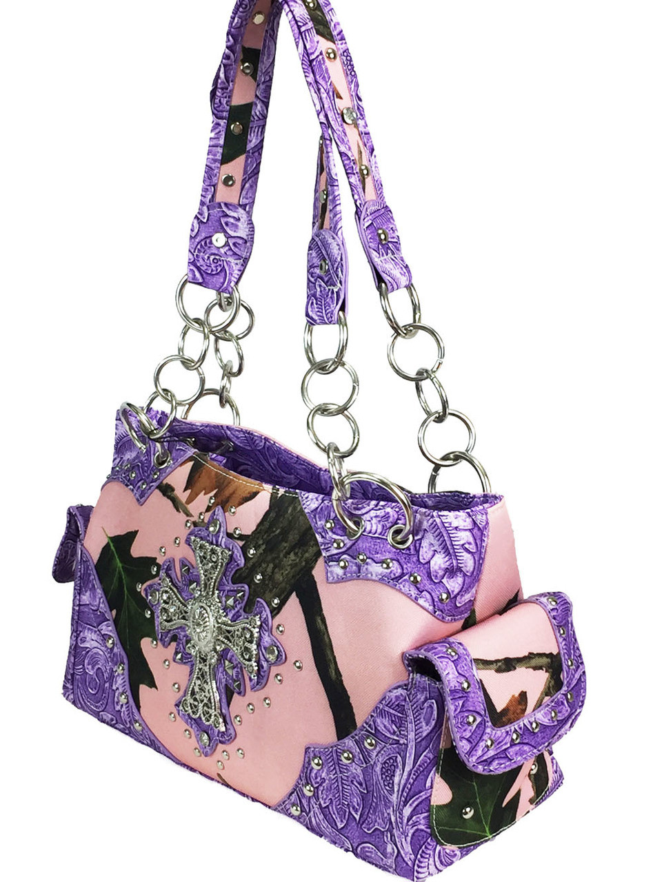 Camouflage Horse Women Handbag Concealed Carry Purse Shoulder Bag Wallet  Purple | eBay