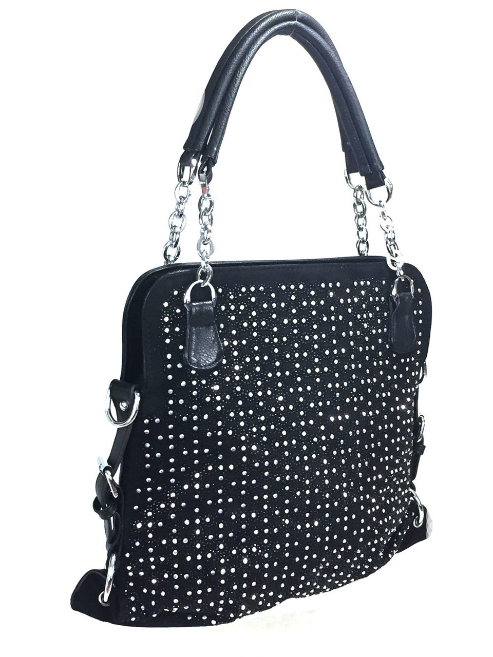black rhinestone purse