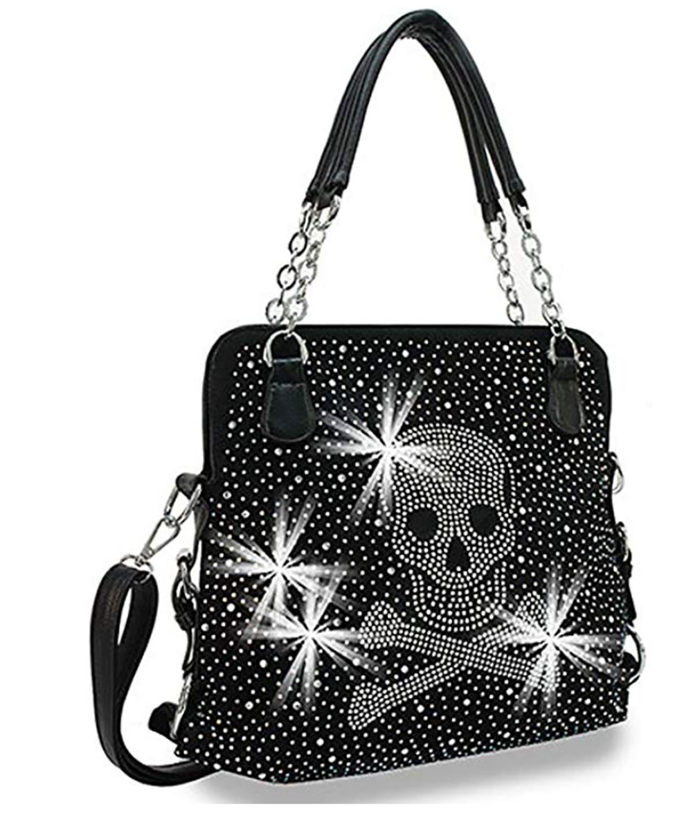 black skull purse