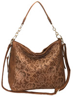Laser Cut Bling Hobo fashion CCW Bag Faux Leather Concealed Carry Purse