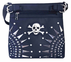 Spike Studded Skull Cross Body Bag Skull Conceal Carry purse CG406SK4-BK