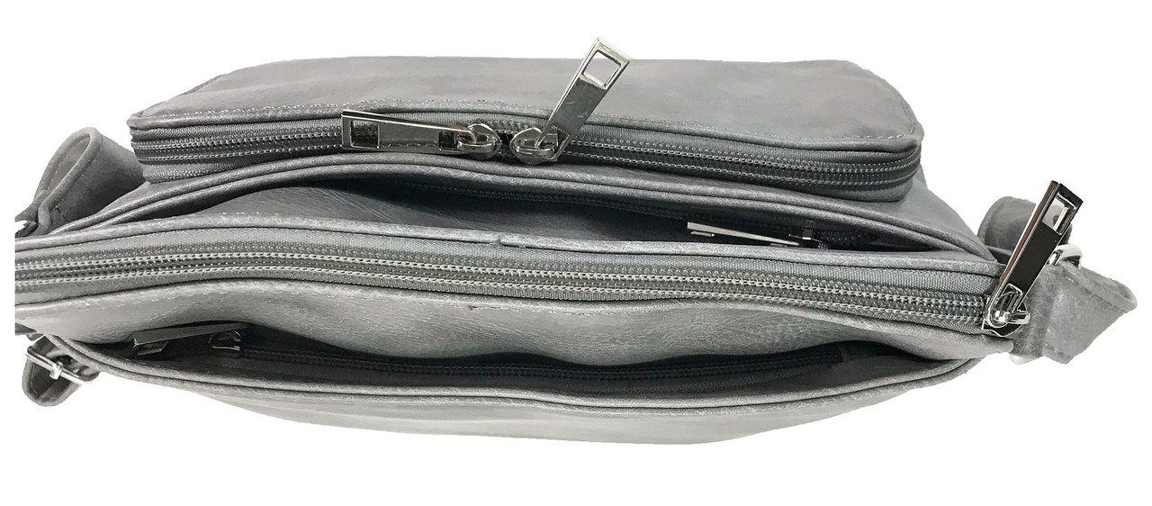 Clear Crossbody Belt Bag With Faux Leather Trim - One Main Body Pocket with  Two Internal Mesh Pockets - Full Matching Zipper Closure - Adjustable Strap  Approximately 6-48 (Adjusts Small Enough For