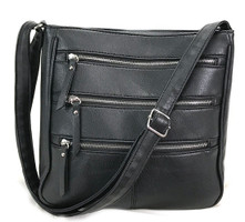  Triple Zipper Locking Concealed Carry Crossbody Bag - CCW Concealed Carry Purse 