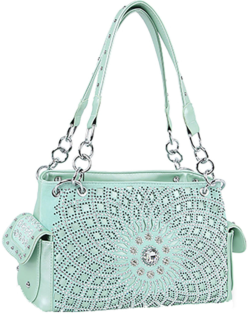 Rhinestone Butterfly Concealed and Carry Purse BUTTFLY-0426-BK - ZZFab