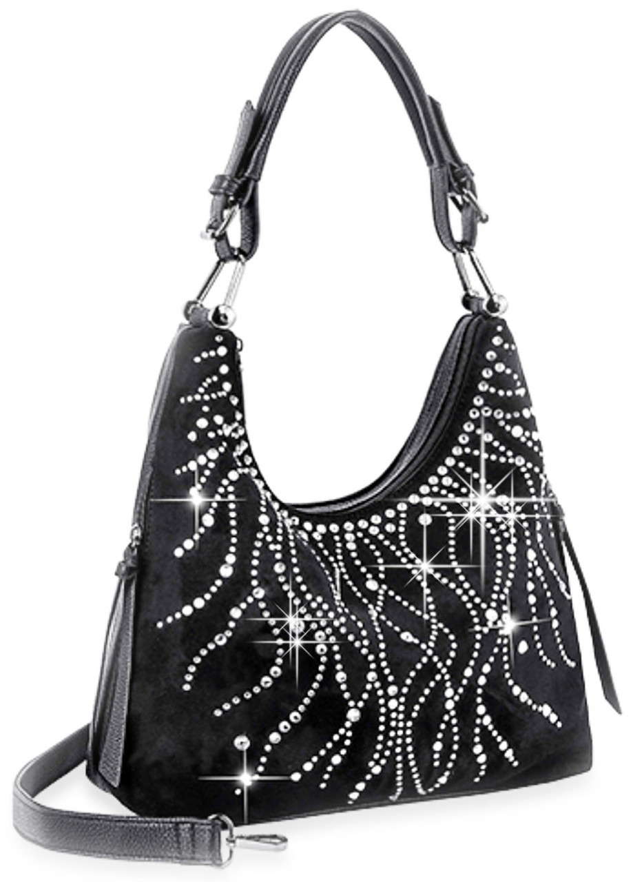 Bling Design Layered Handbag - Black – handbagexpress