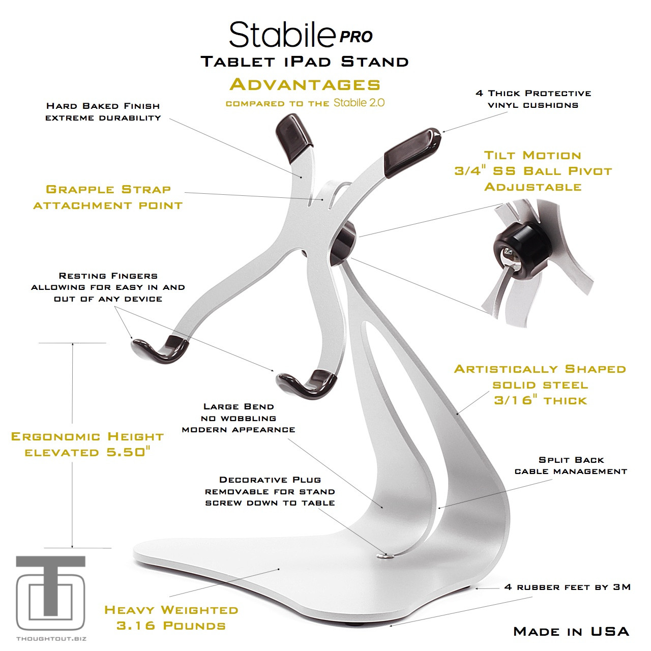 Stabile PRO Tablet iPad Stand Diagram