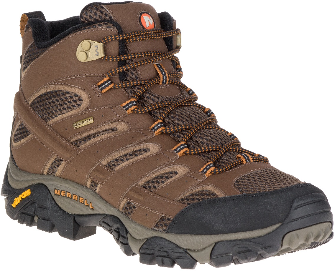 merrell men's moab 2 gtx leather mid hiking shoes walnut