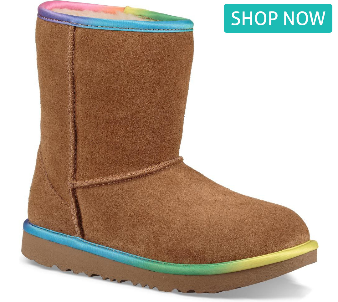 UGG Toddlers' Classic Short II Rainbow in Chestnut