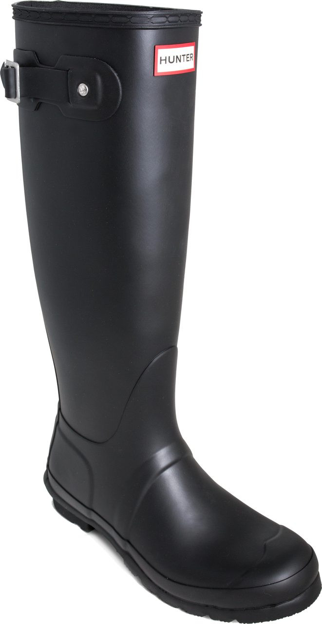 black knee high rain boots