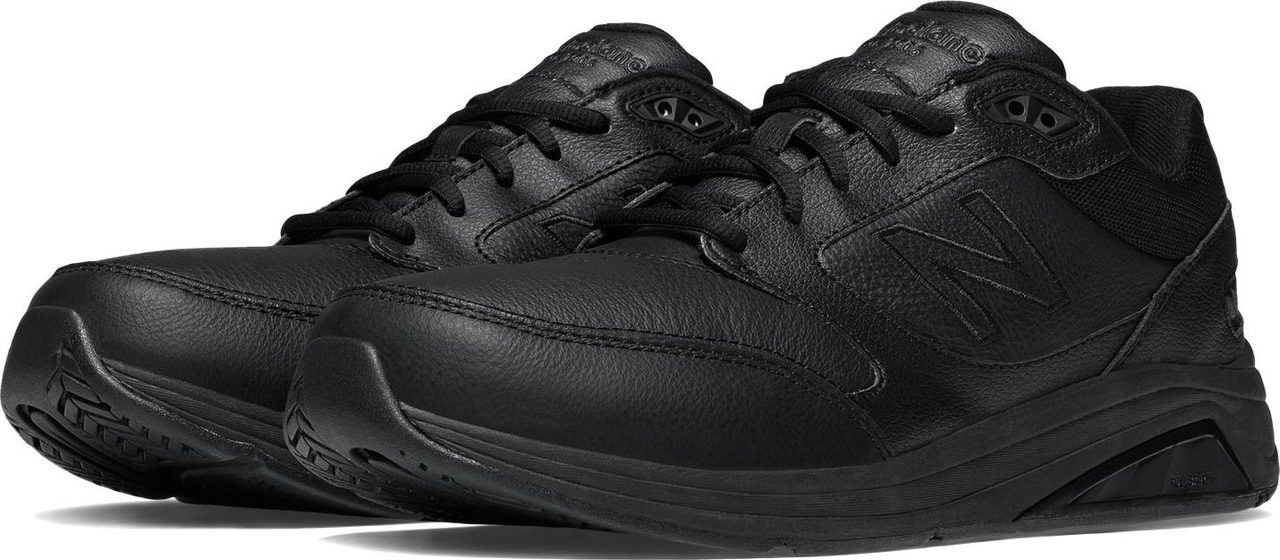 mens black leather new balance shoes