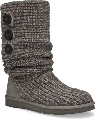 UGG BLACK TALL LATTICE CARDY KNIT SWEATER BOOTS Size 8 – Style