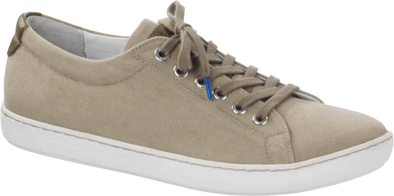 khaki canvas trainers