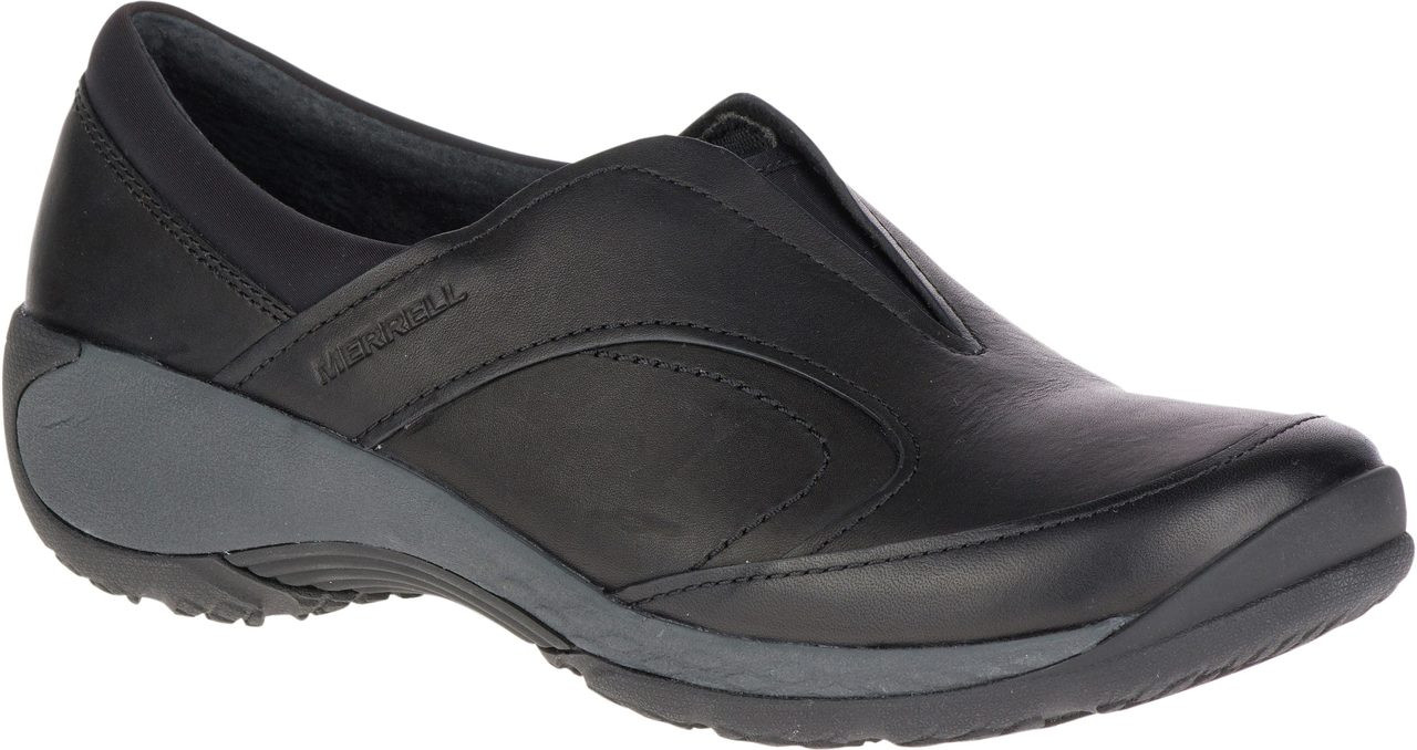merrell black slip on shoes