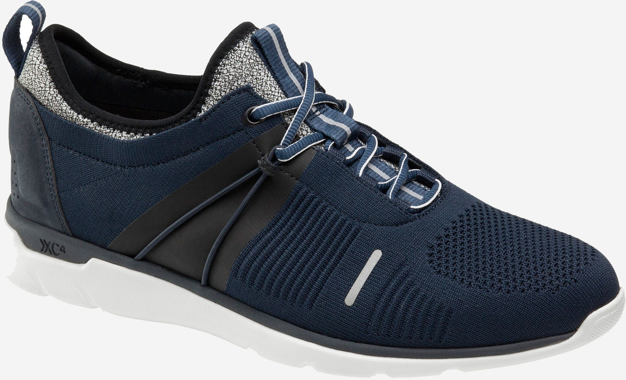 John White – Louis Navy Mens Leather Lace Up Trainer Shoe