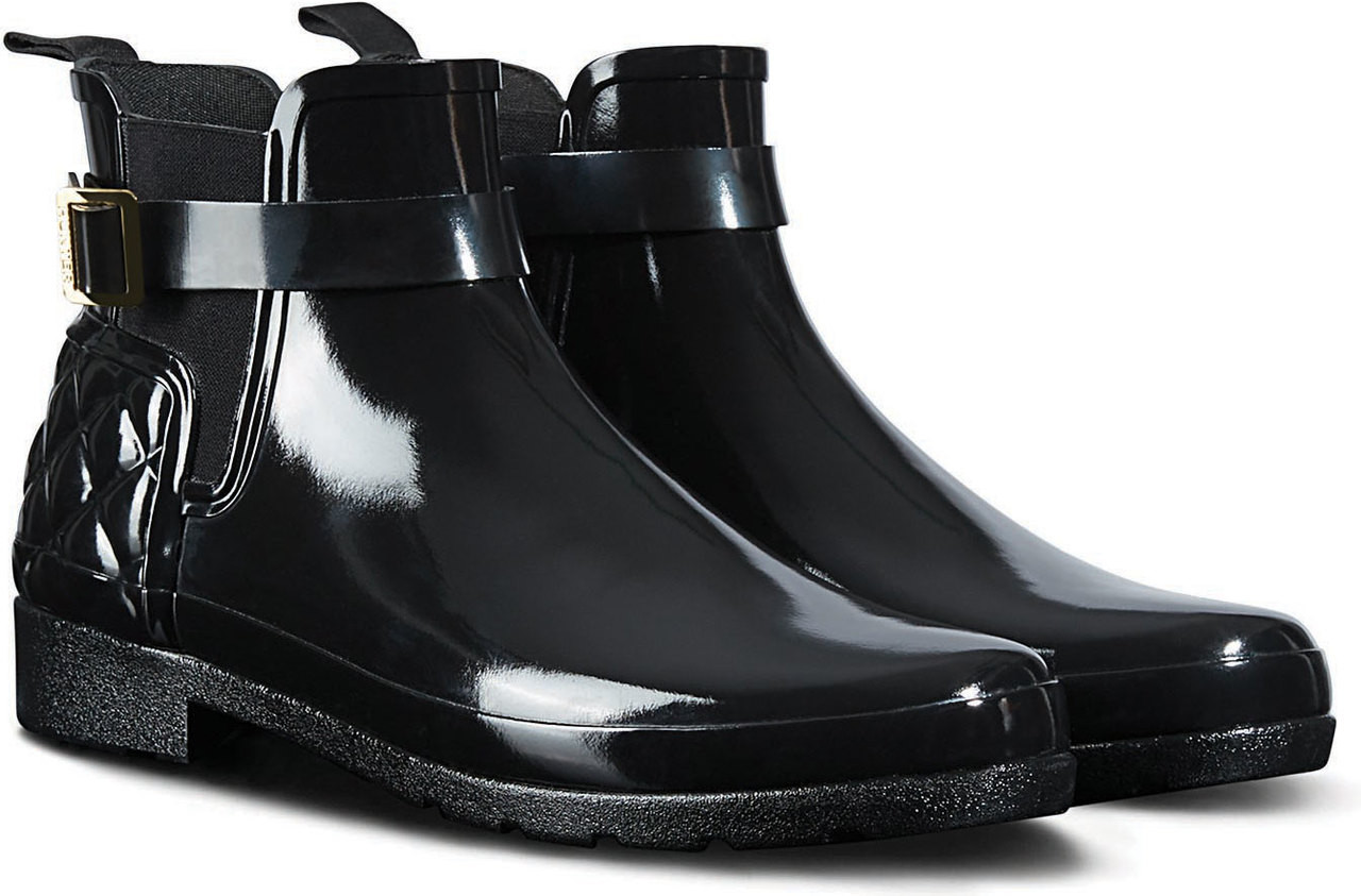 black quilted hunter boots