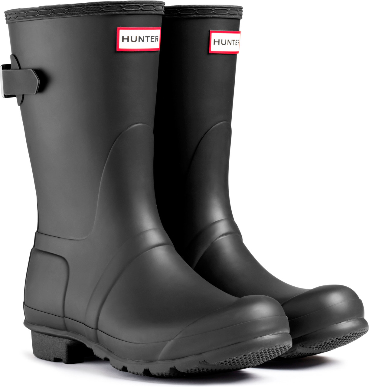 original short adjustable back gloss waterproof rain boot