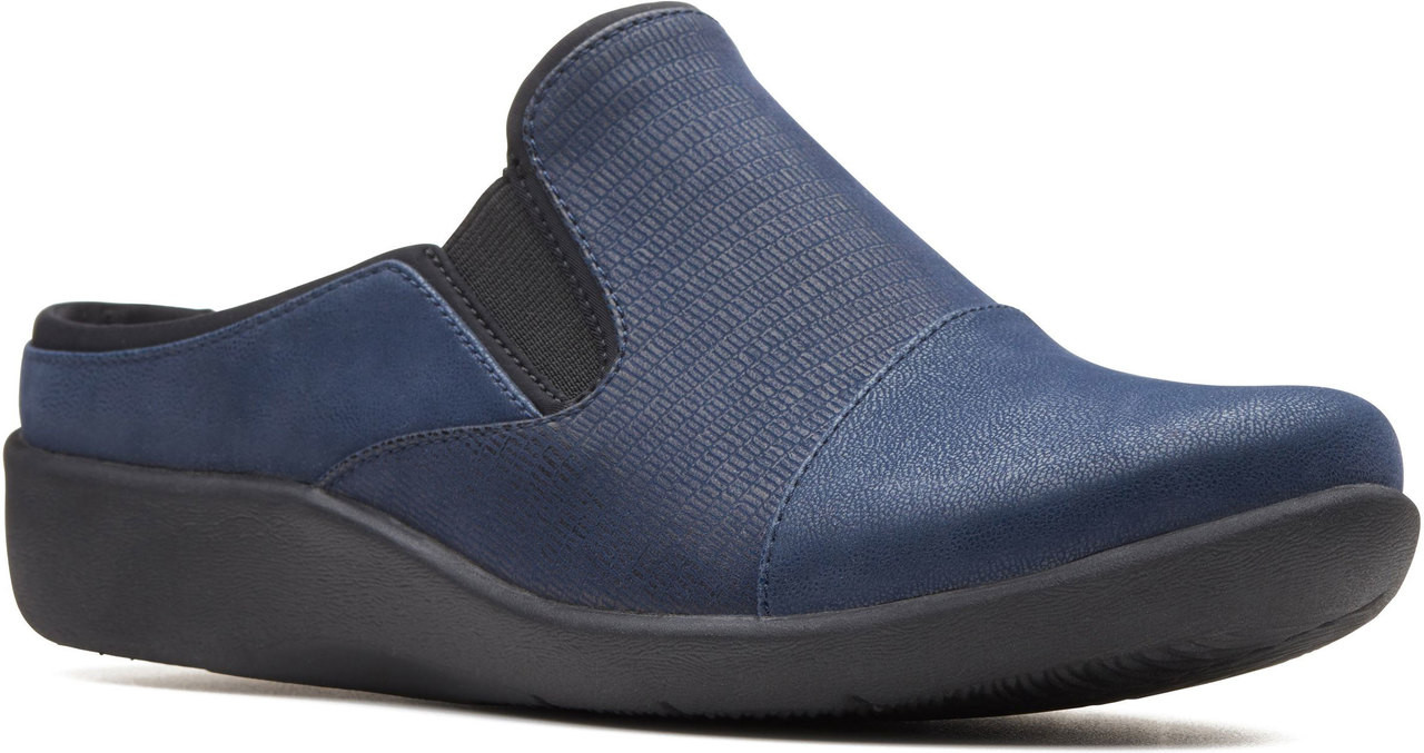 Clarks navy blue on sale clogs