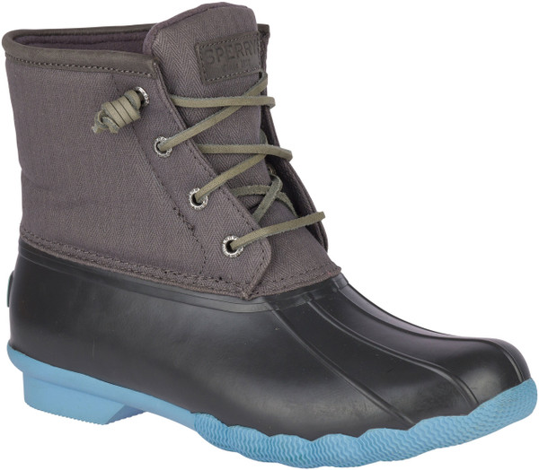 sperry women's saltwater emboss wool rain boot dark grey