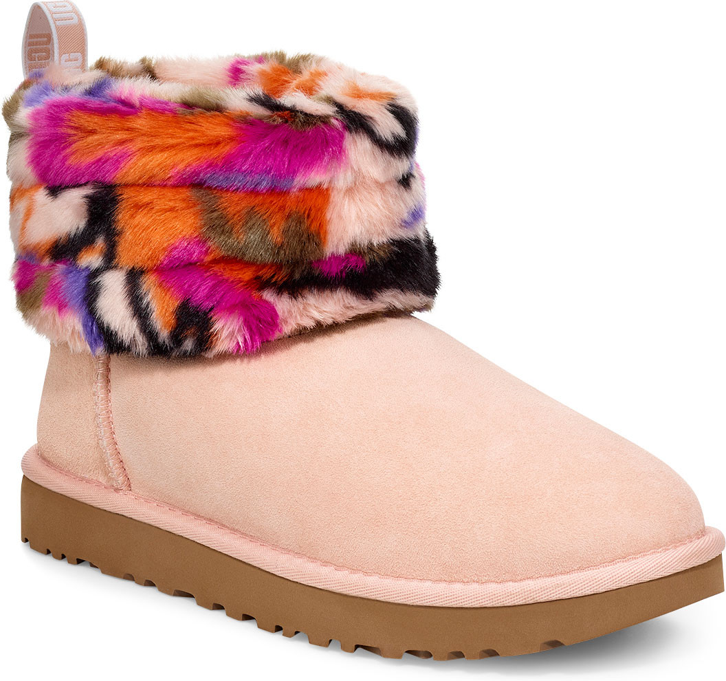 pink ugg fluff mini quilted