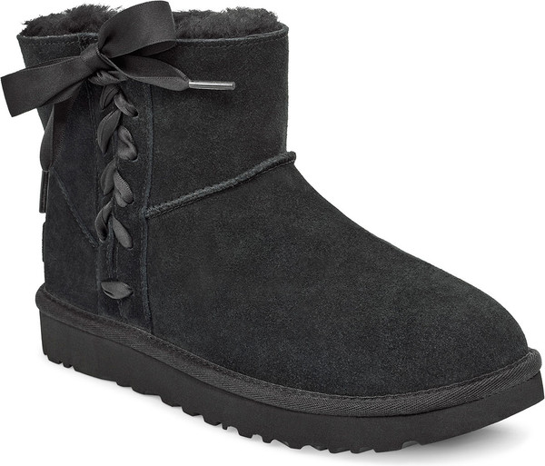 ugg classic lace up ankle boots in black