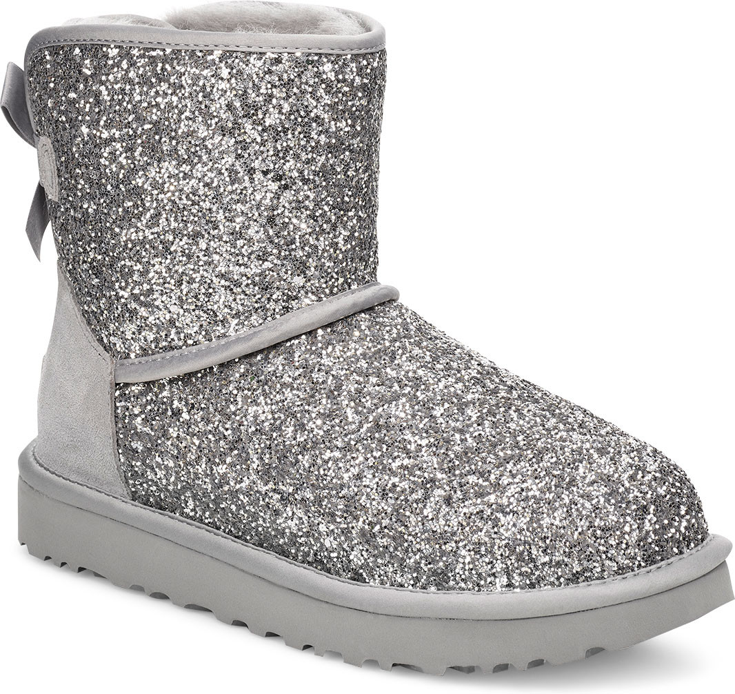 silver uggs with bows