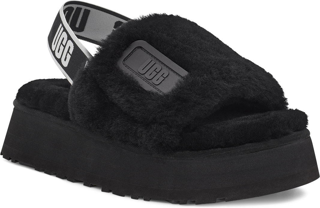 disco ugg slides black