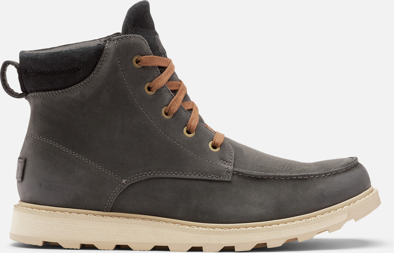 sorel men's madson moc toe waterproof casual boots