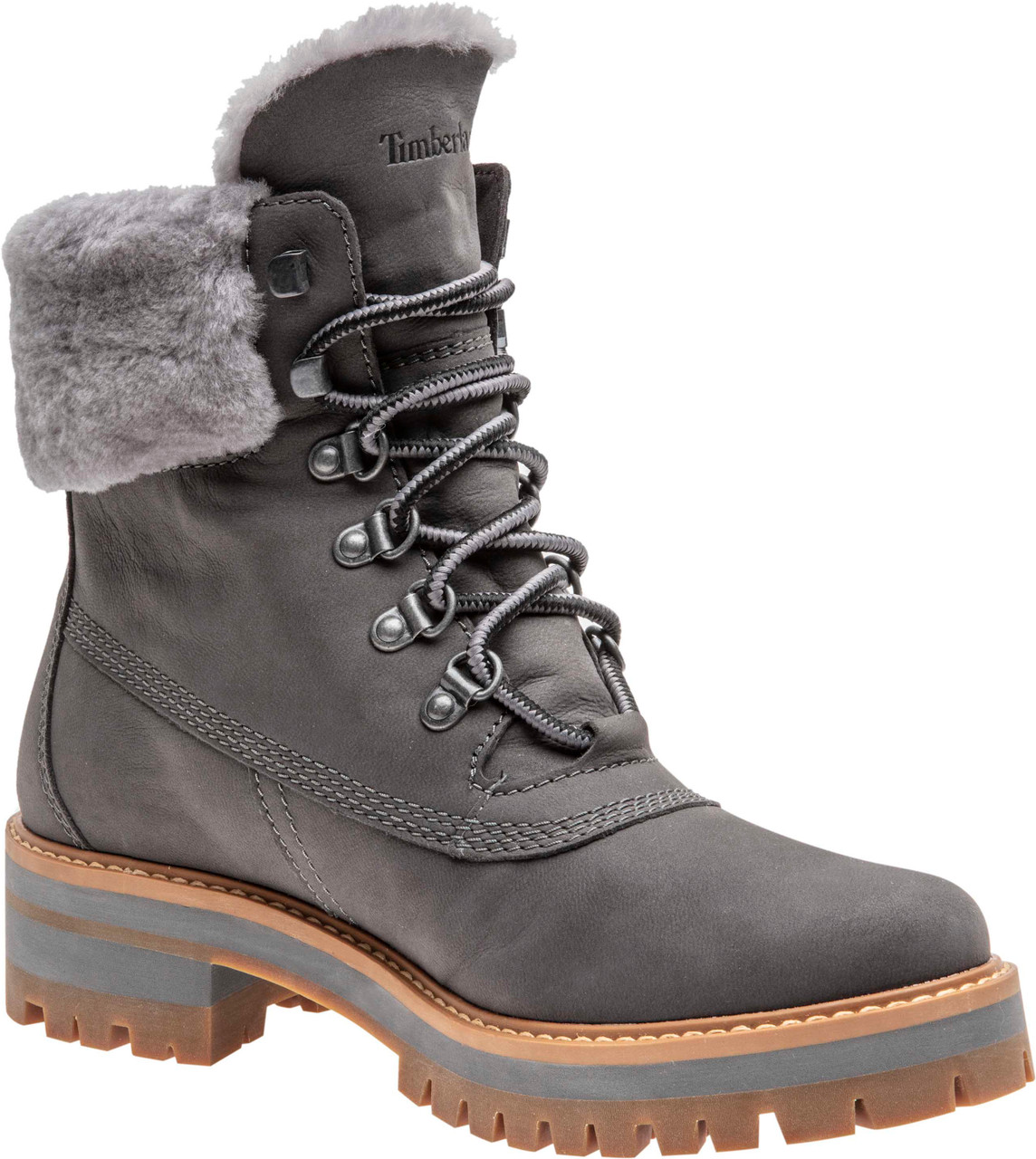 6 inch shearling boot for women in grey