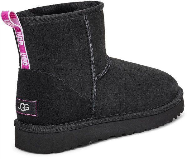 classic mini ugg graphic logo black neon pink