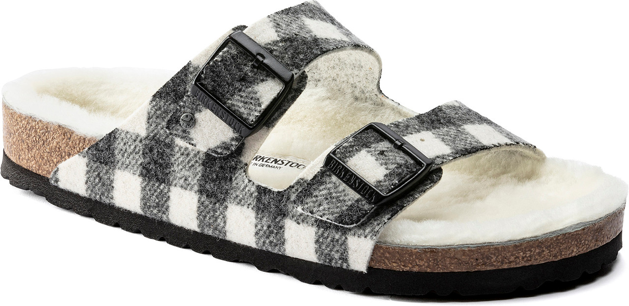 Birkenstock Arizona Shearling Plaid Red