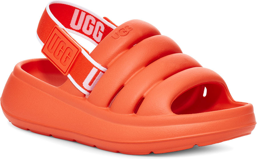 Red ugg slides online size 9