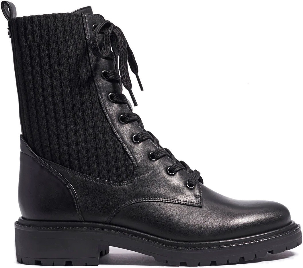 Womens leather combat on sale boots