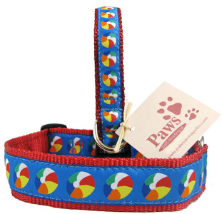 Colorful Beach Ball Dog Collars, Made in USA