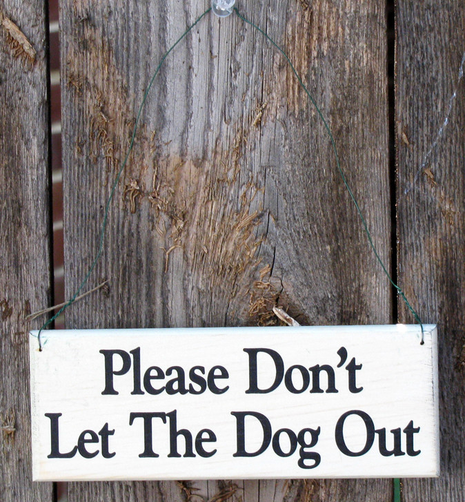 Please don't let the dog out wooden signs, Paws pet boutique