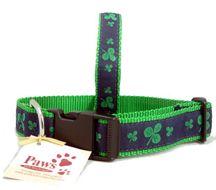 Classic Green Shamrock Dog Collars made in USA